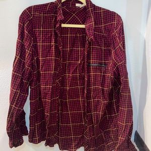 Maurices red, yellow and black flannel